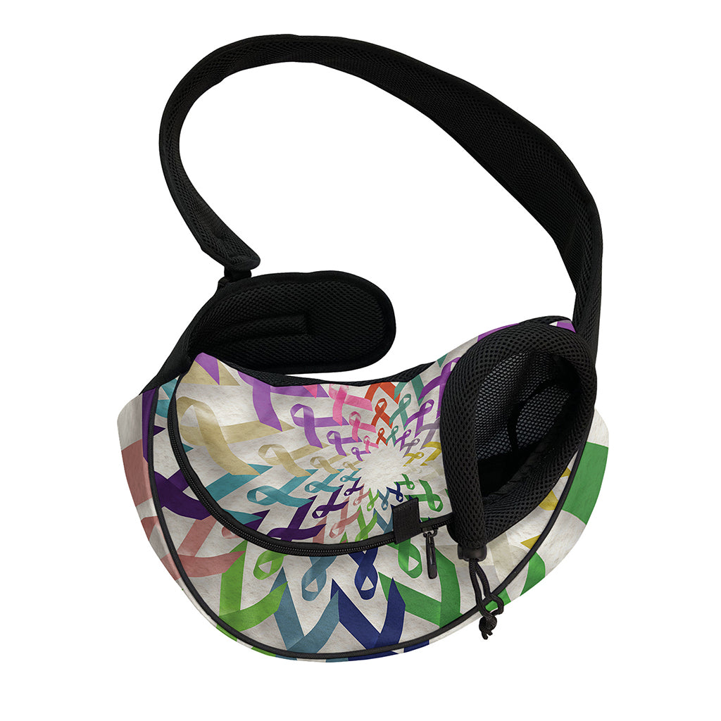 All Cancer Awareness Mandala Print Pet Sling Carrier