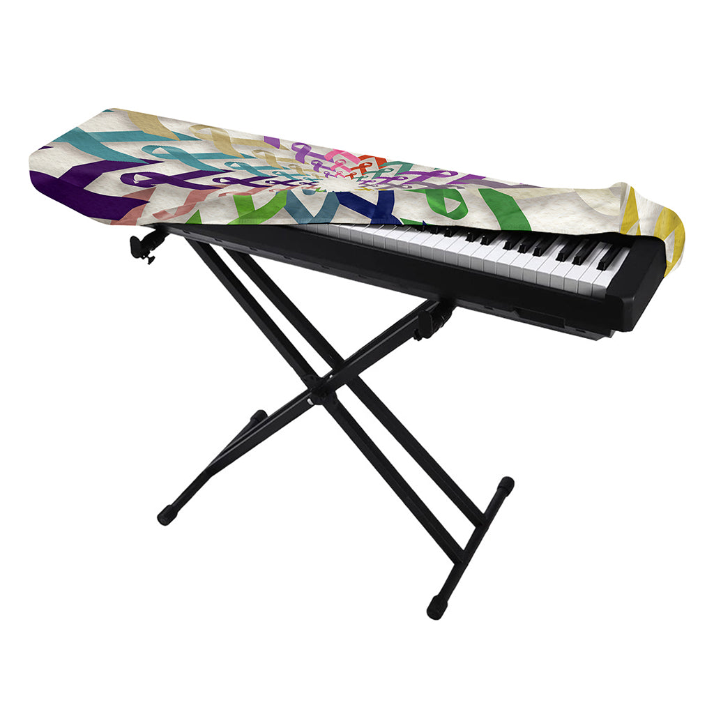 All Cancer Awareness Mandala Print Piano Keyboard Cover