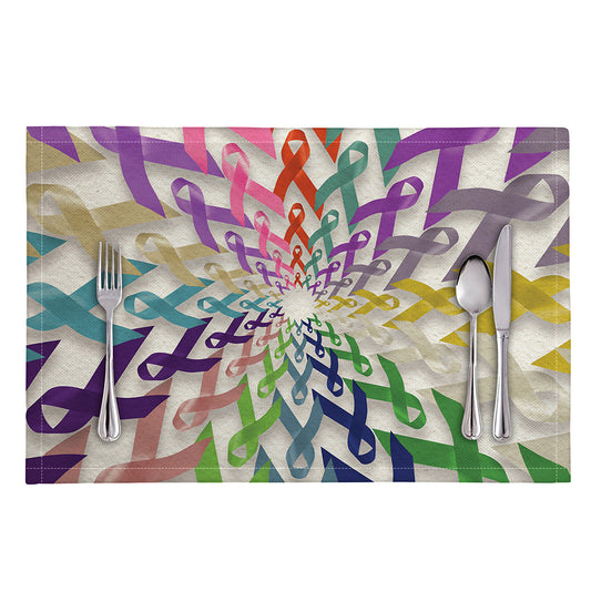 All Cancer Awareness Mandala Print Placemat