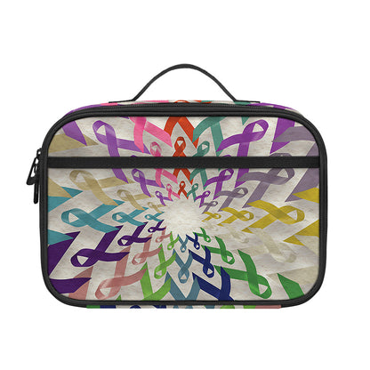 All Cancer Awareness Mandala Print Portable Lunch Bag