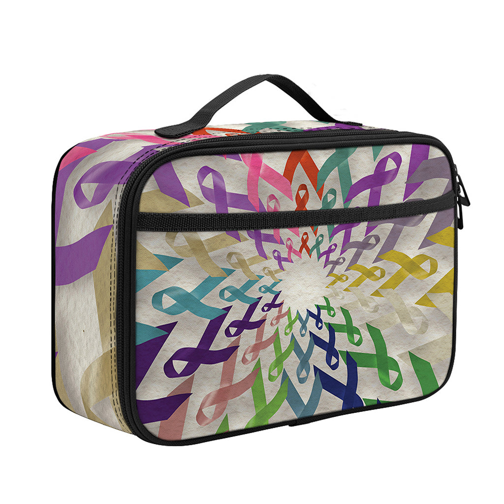 All Cancer Awareness Mandala Print Portable Lunch Bag