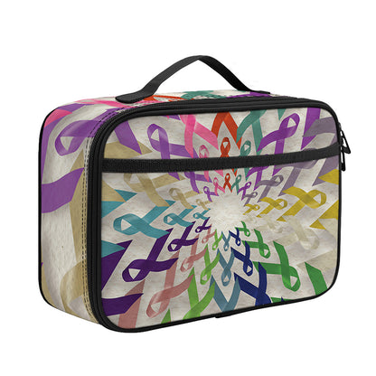 All Cancer Awareness Mandala Print Portable Lunch Bag