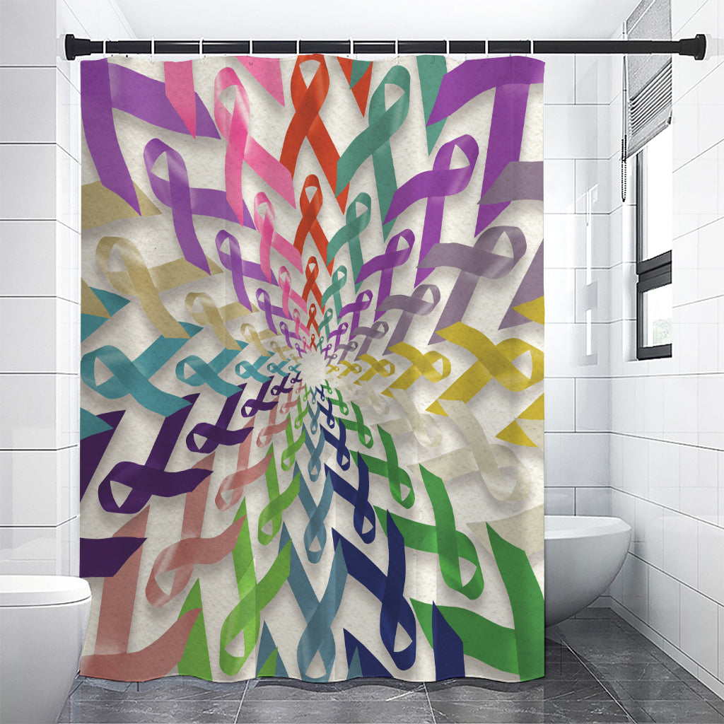 All Cancer Awareness Mandala Print Premium Shower Curtain