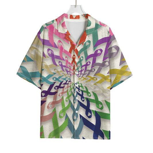 All Cancer Awareness Mandala Print Rayon Hawaiian Shirt