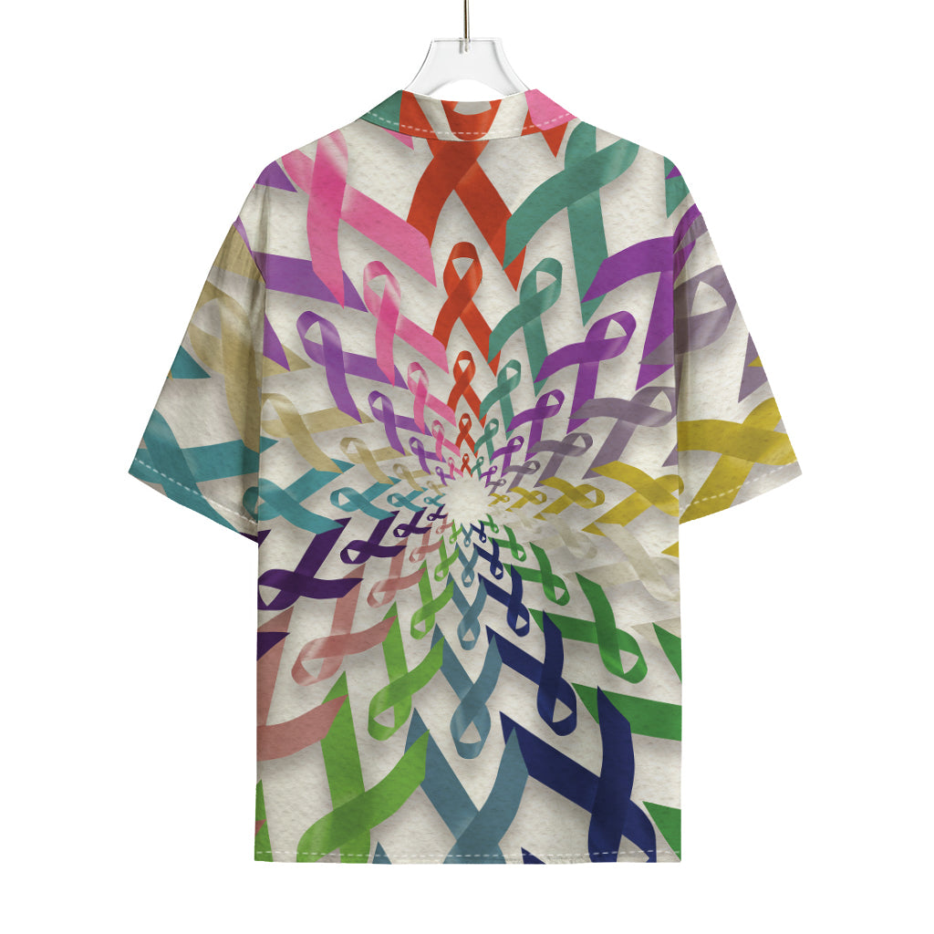 All Cancer Awareness Mandala Print Rayon Hawaiian Shirt