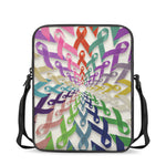 All Cancer Awareness Mandala Print Rectangular Crossbody Bag
