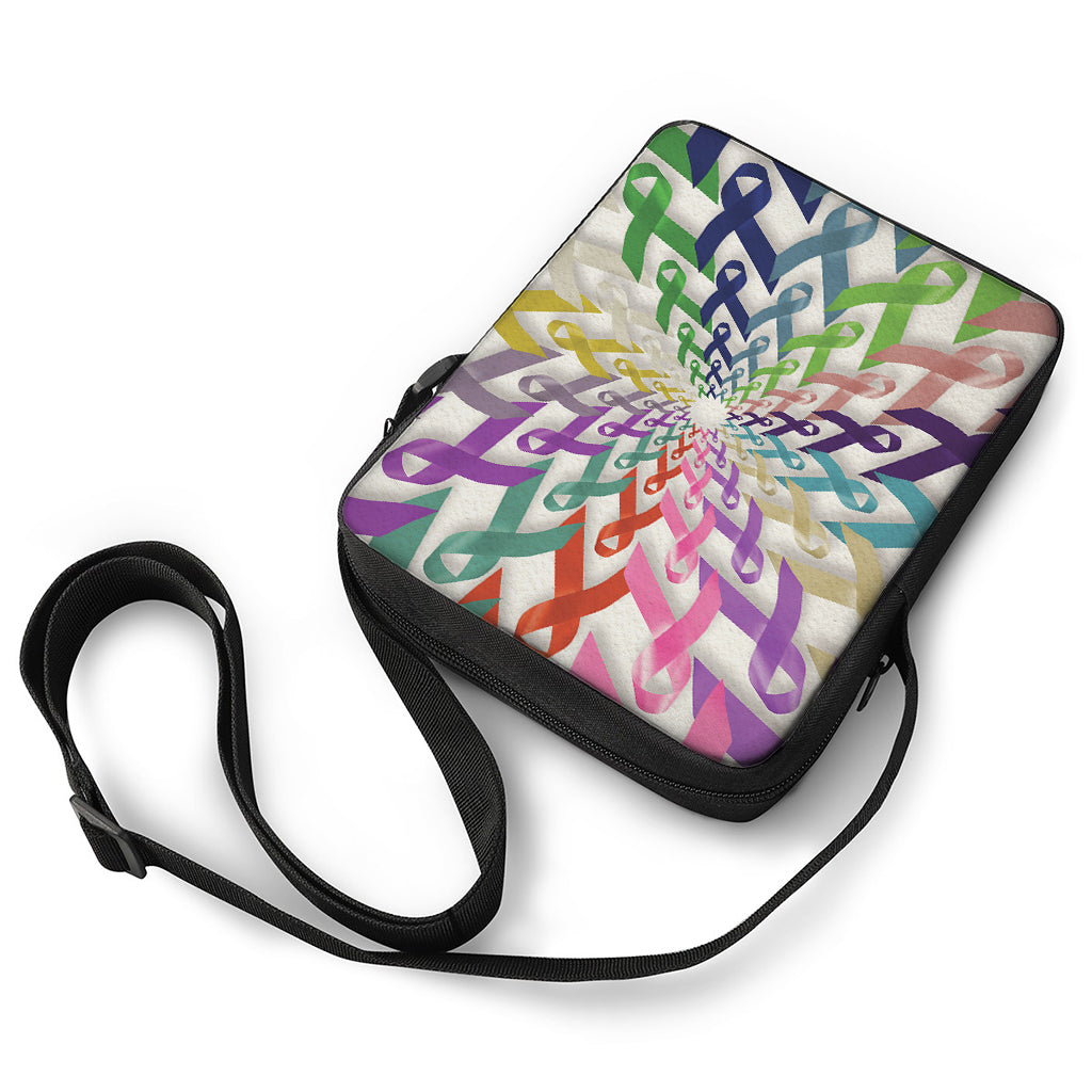 All Cancer Awareness Mandala Print Rectangular Crossbody Bag