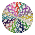 All Cancer Awareness Mandala Print Round Blanket