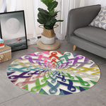 All Cancer Awareness Mandala Print Round Rug