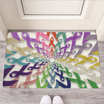 All Cancer Awareness Mandala Print Rubber Doormat