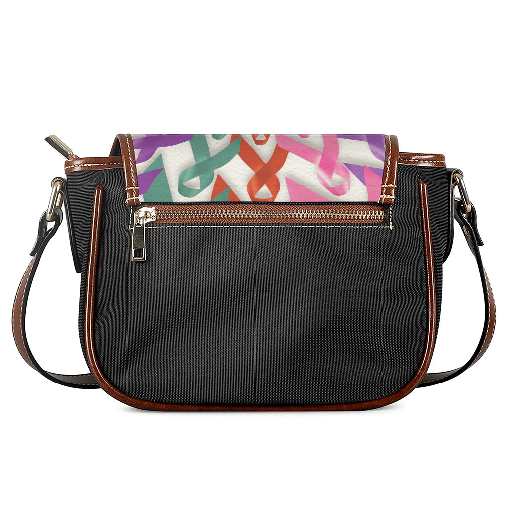All Cancer Awareness Mandala Print Saddle Bag