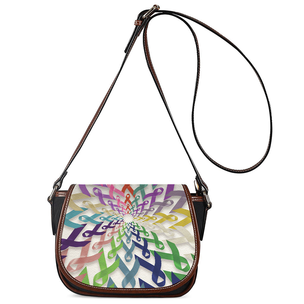 All Cancer Awareness Mandala Print Saddle Bag