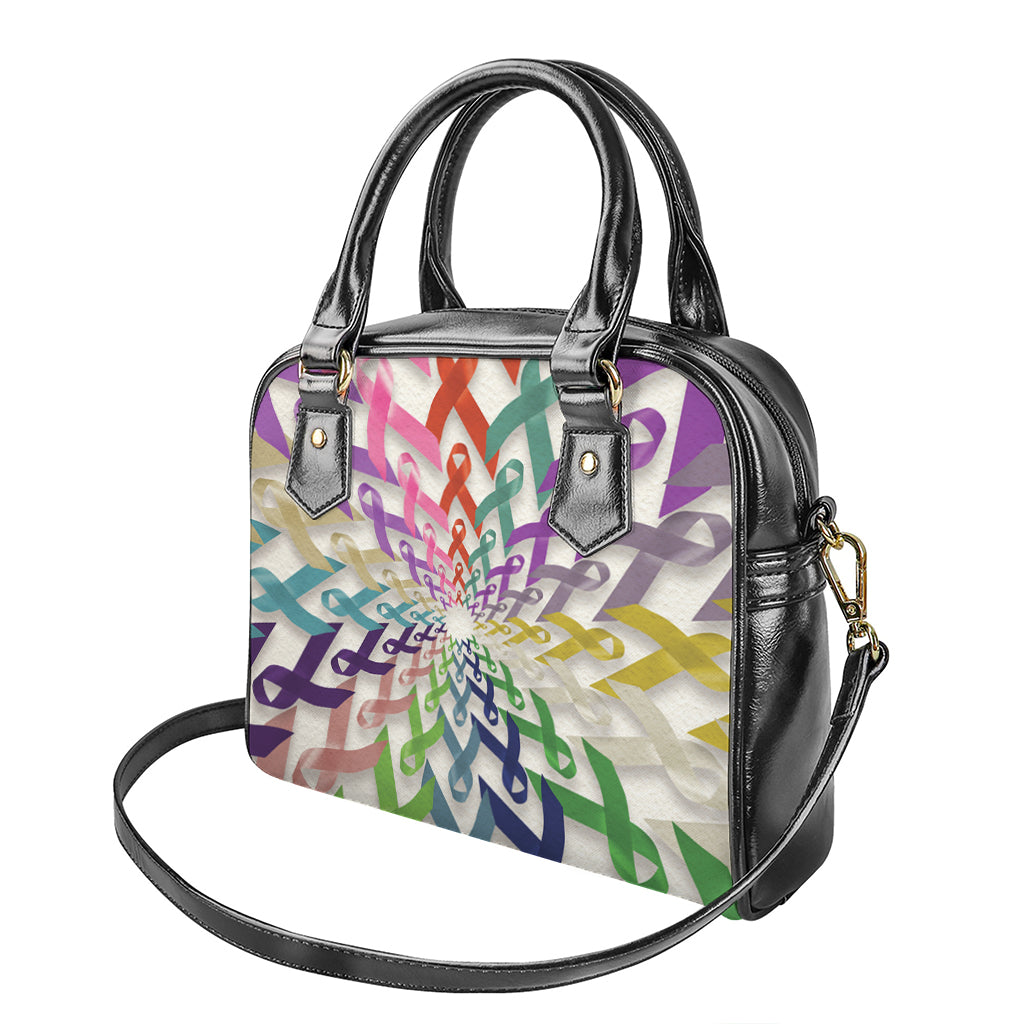 All Cancer Awareness Mandala Print Shoulder Handbag