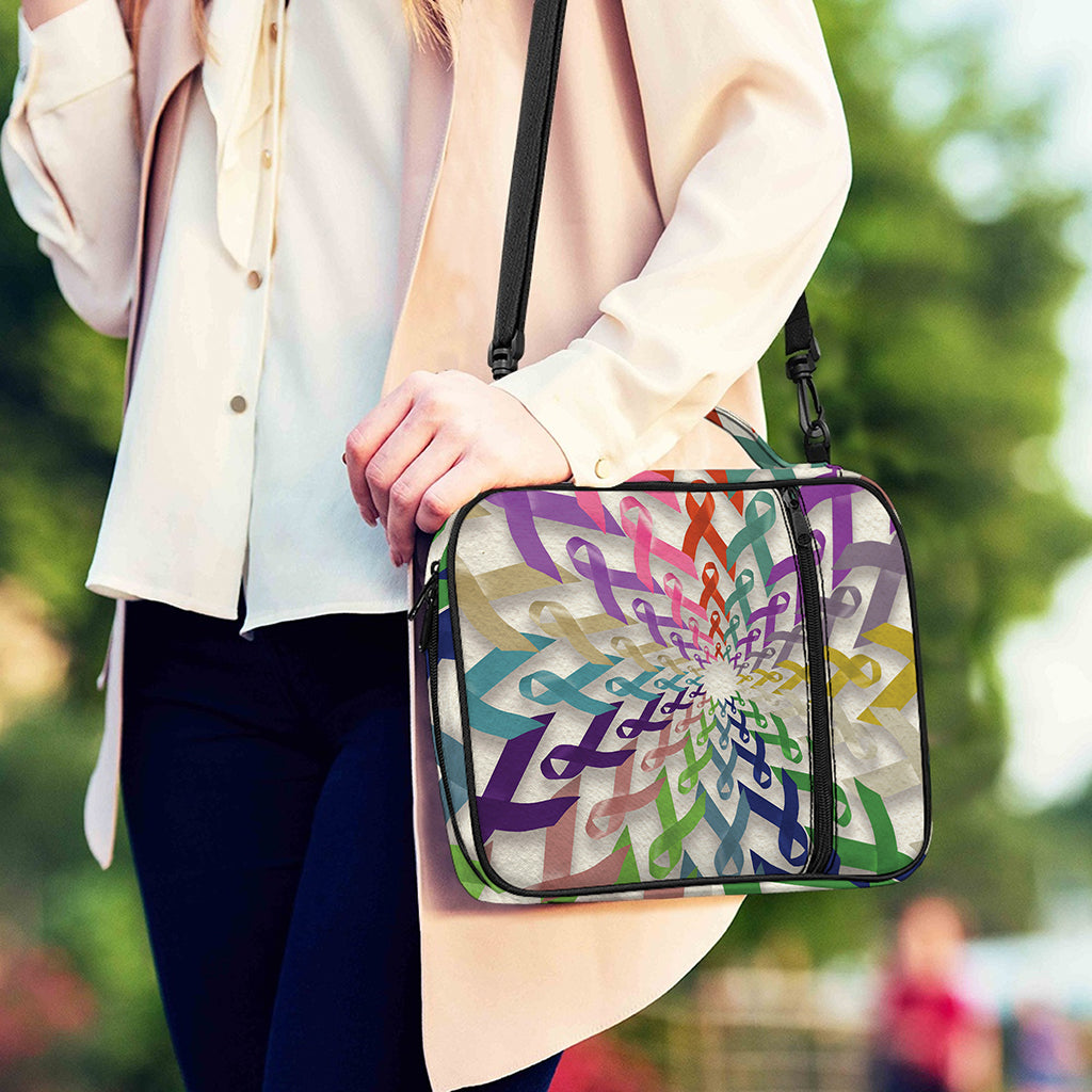 All Cancer Awareness Mandala Print Shoulder Strap Bible Bag