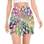 All Cancer Awareness Mandala Print Side Slit Mini Skirt
