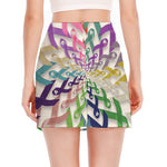 All Cancer Awareness Mandala Print Side Slit Mini Skirt