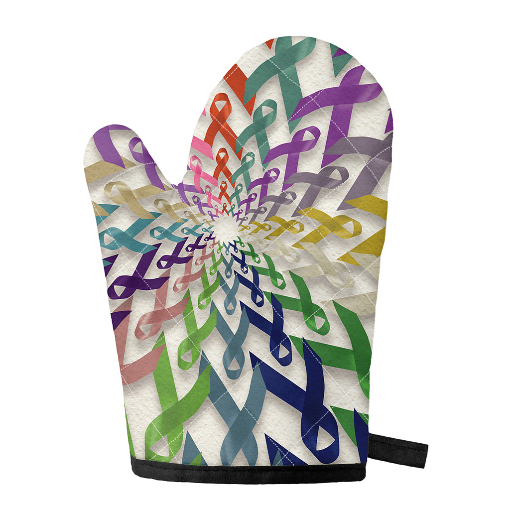 All Cancer Awareness Mandala Print Single Oven Mitt