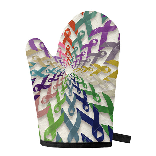 All Cancer Awareness Mandala Print Single Oven Mitt