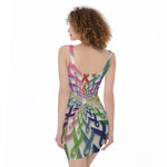 All Cancer Awareness Mandala Print Sleeveless Bodycon Dress