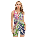 All Cancer Awareness Mandala Print Sleeveless One Piece Swimsuit