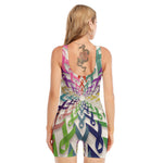 All Cancer Awareness Mandala Print Sleeveless One Piece Swimsuit