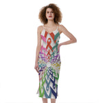 All Cancer Awareness Mandala Print Slim Fit Midi Cami Dress