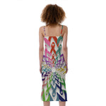 All Cancer Awareness Mandala Print Slim Fit Midi Cami Dress
