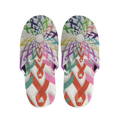 All Cancer Awareness Mandala Print Slippers