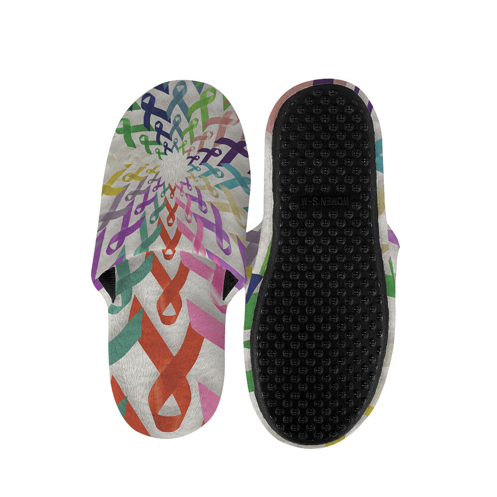 All Cancer Awareness Mandala Print Slippers