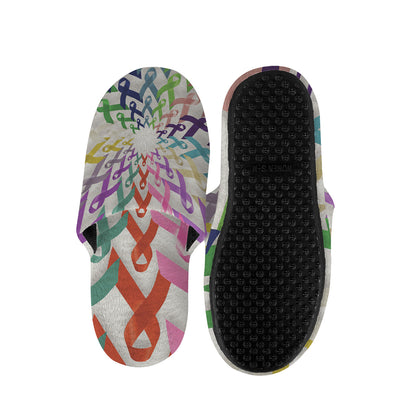 All Cancer Awareness Mandala Print Slippers