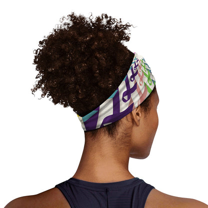 All Cancer Awareness Mandala Print Sports Headband