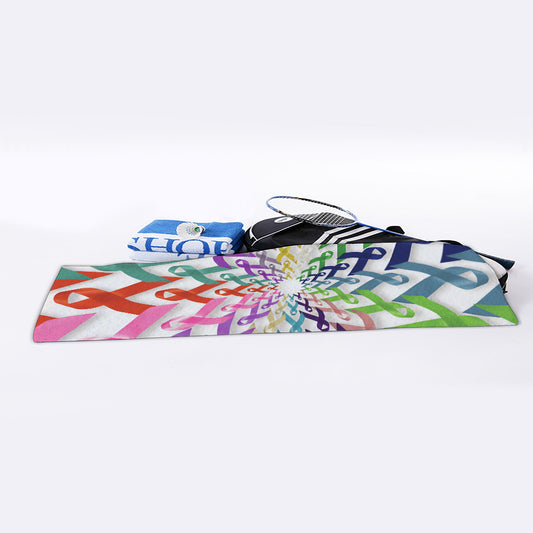 All Cancer Awareness Mandala Print Sports Towel