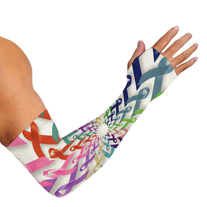 All Cancer Awareness Mandala Print Sun Protection Arm Sleeves