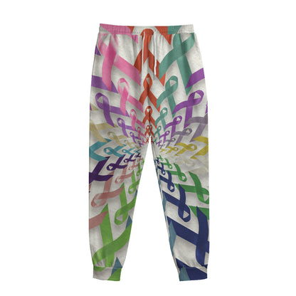 All Cancer Awareness Mandala Print Sweatpants