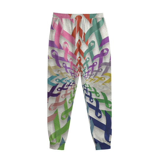 All Cancer Awareness Mandala Print Sweatpants