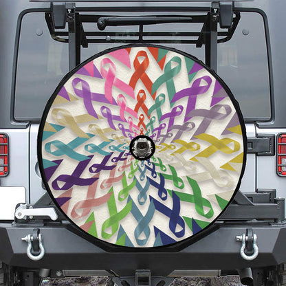 All Cancer Awareness Mandala Print Tire Cover With Camera Hole