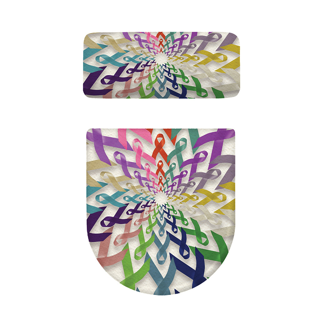 All Cancer Awareness Mandala Print Toilet Lid And Tank Cover Set