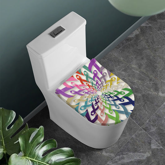 All Cancer Awareness Mandala Print Toilet Lid Cover