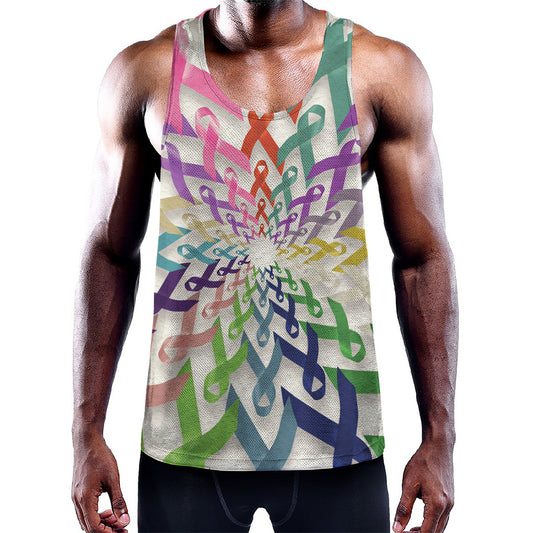 All Cancer Awareness Mandala Print Training Tank Top