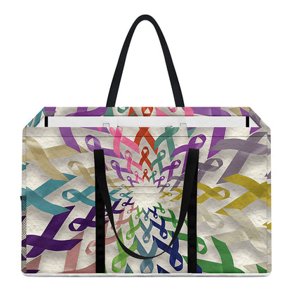 All Cancer Awareness Mandala Print Utility Tote Bag