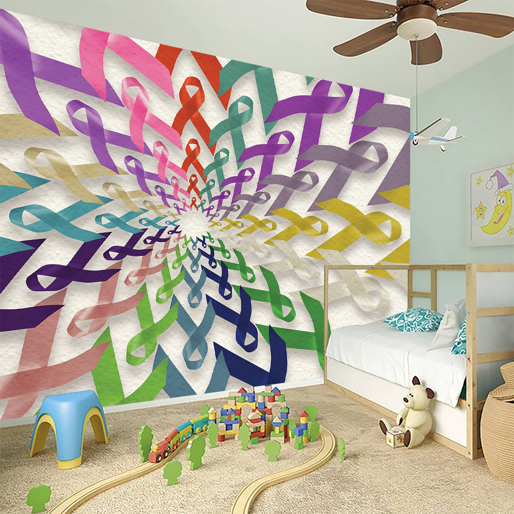 All Cancer Awareness Mandala Print Wall Sticker