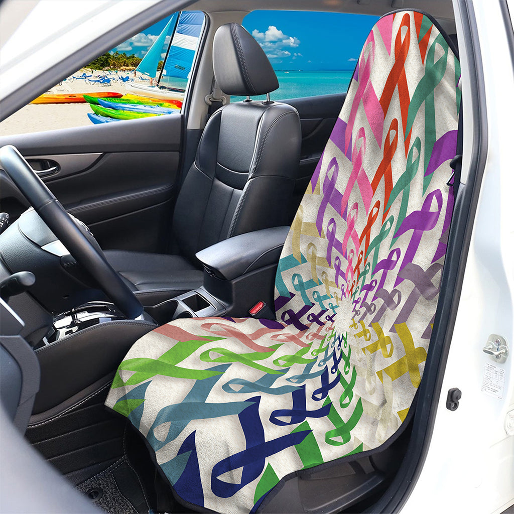All Cancer Awareness Mandala Print Waterproof Car Seat Cover