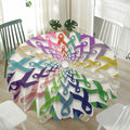 All Cancer Awareness Mandala Print Waterproof Round Tablecloth