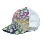 All Cancer Awareness Mandala Print White Mesh Trucker Cap