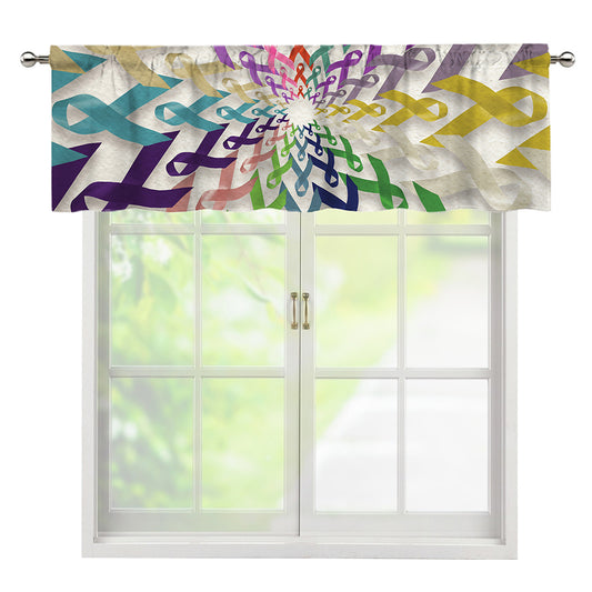 All Cancer Awareness Mandala Print Window Valance