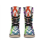 All Cancer Awareness Mandala Print Winter Boots