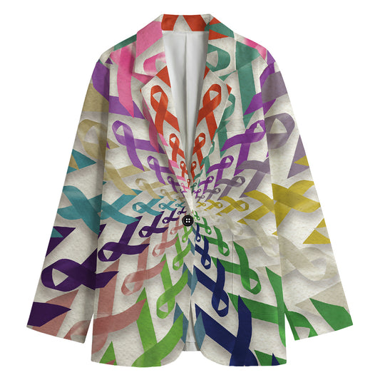 All Cancer Awareness Mandala Print Women's Blazer