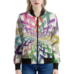All Cancer Awareness Mandala Print Women's Bomber Jacket