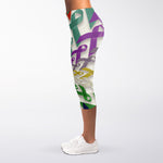 All Cancer Awareness Mandala Print Women's Capri Leggings