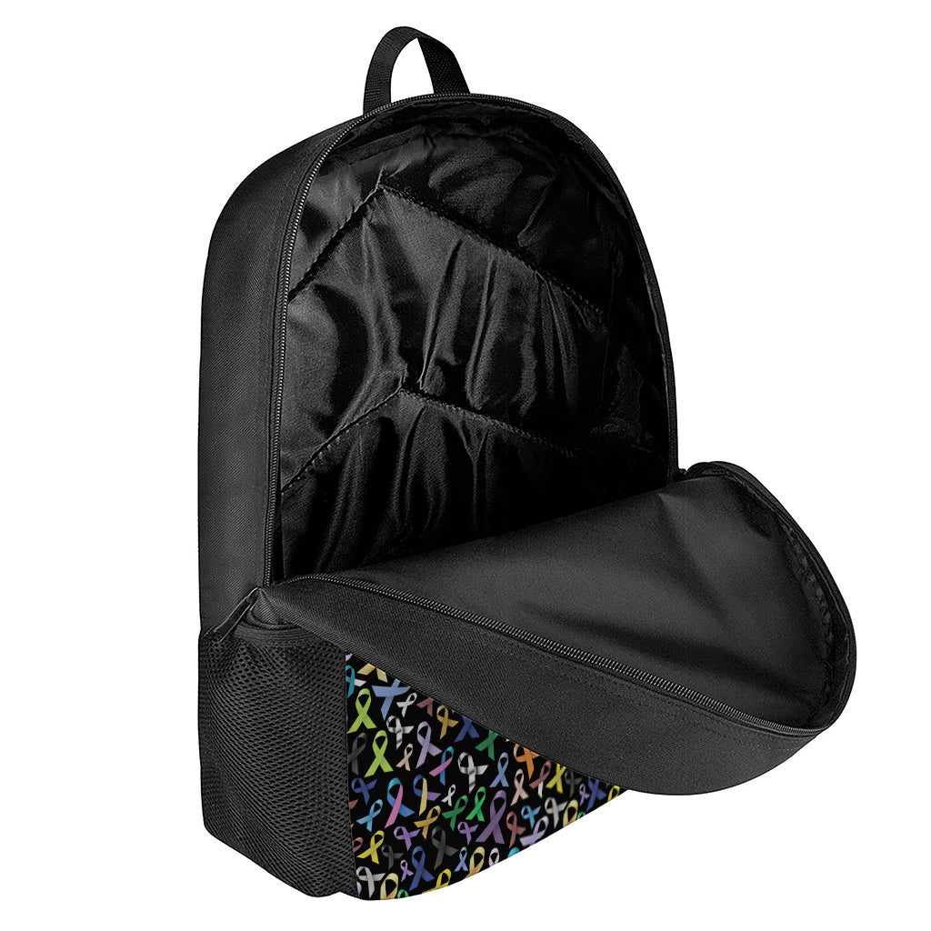All Cancer Awareness Pattern Print 17 Inch Backpack